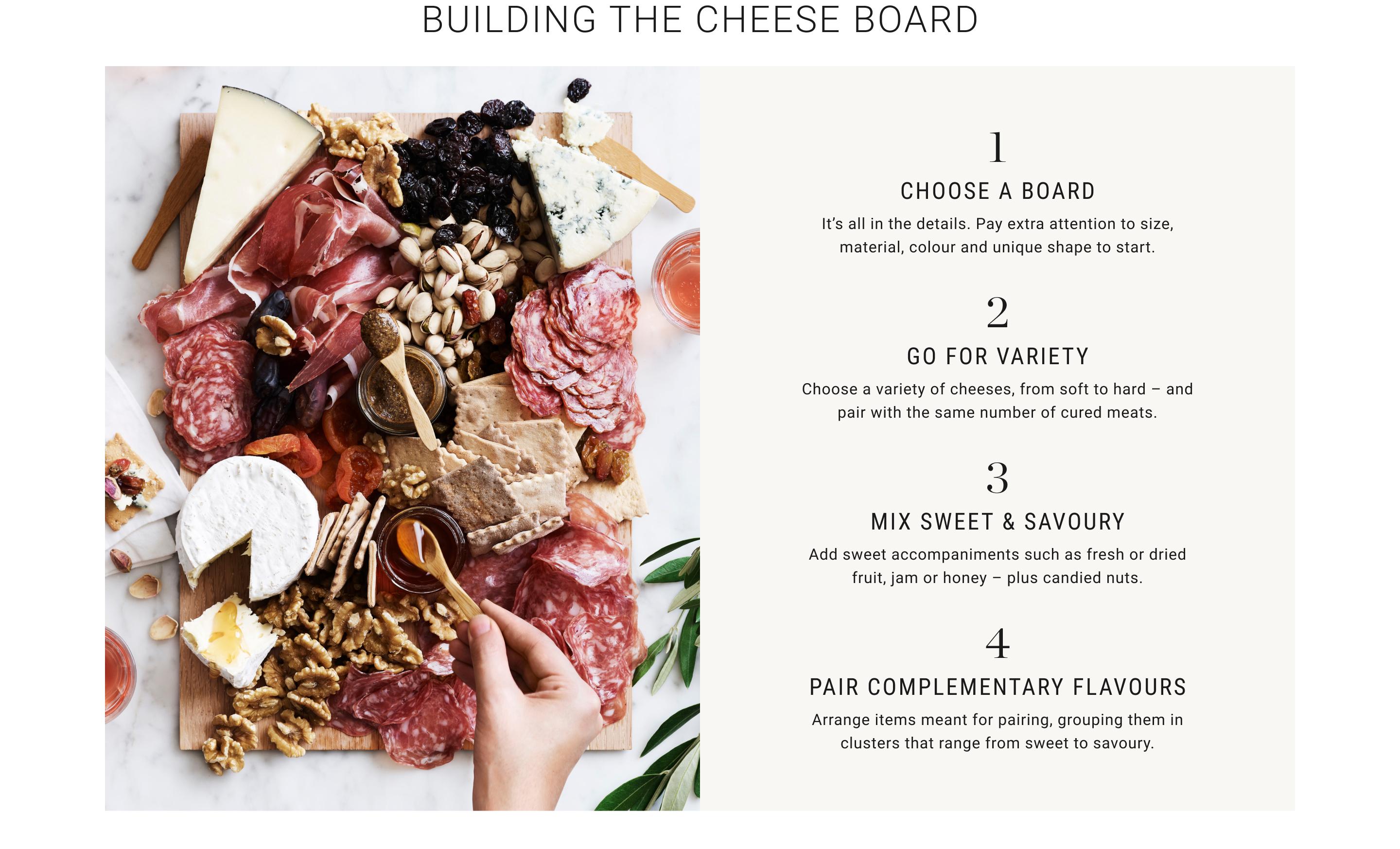 Building the cheese board